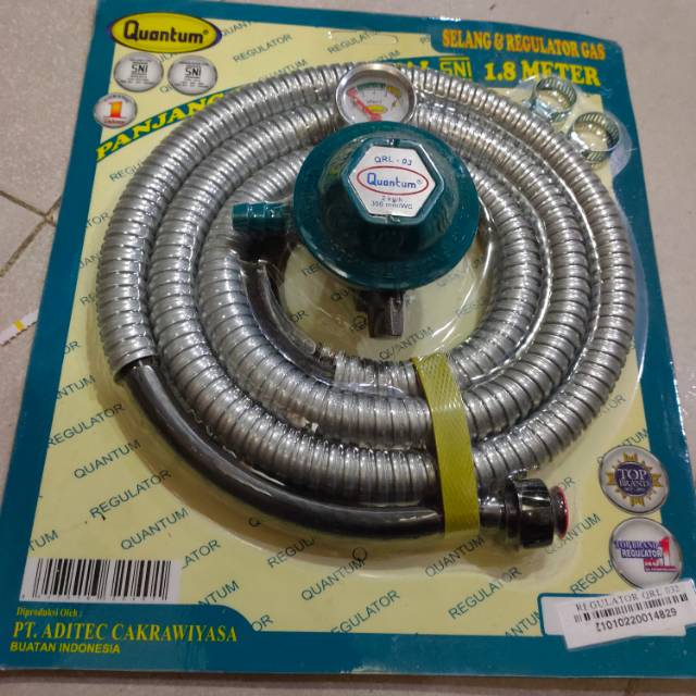 REGULATOR GAS + SELANG MEREK QUANTUM
