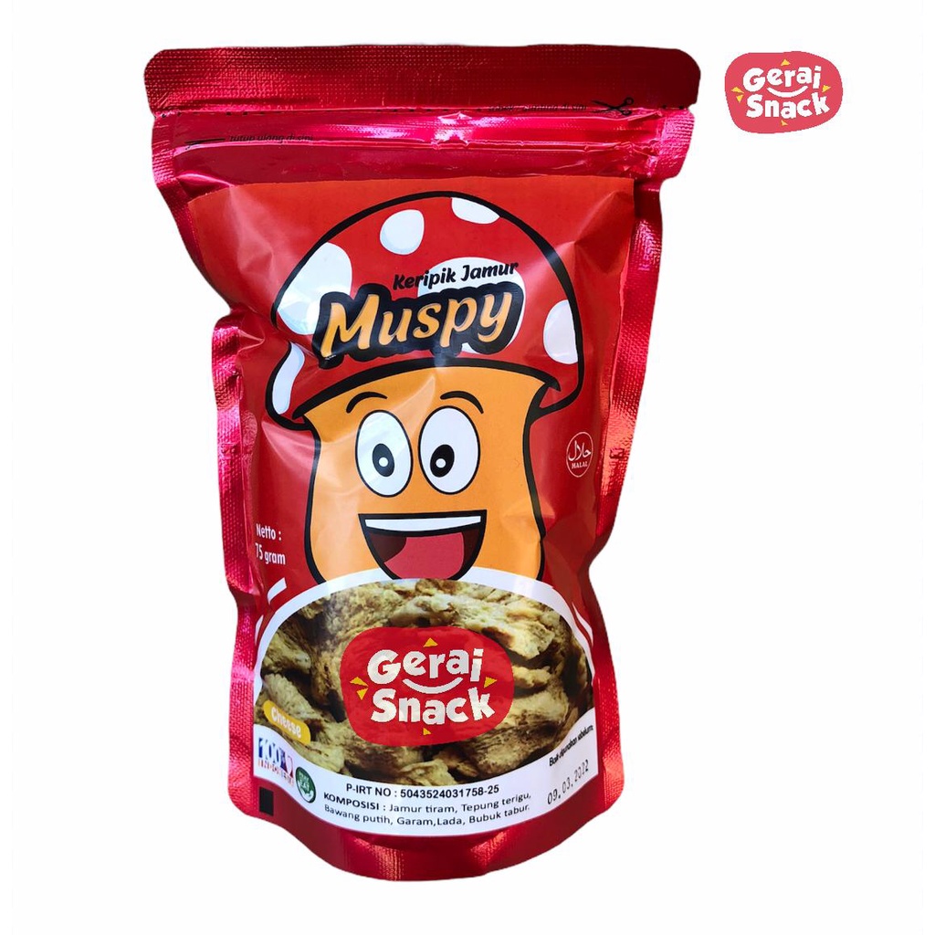 Muspy Keripik Jamur Tiram Crispy Best Seller  Renyah Cemilan Keluarga 75g