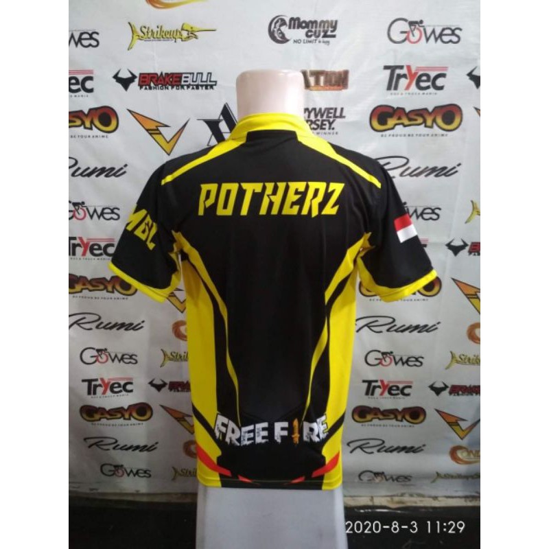 jersey baju kaos gaming free fire printing custom