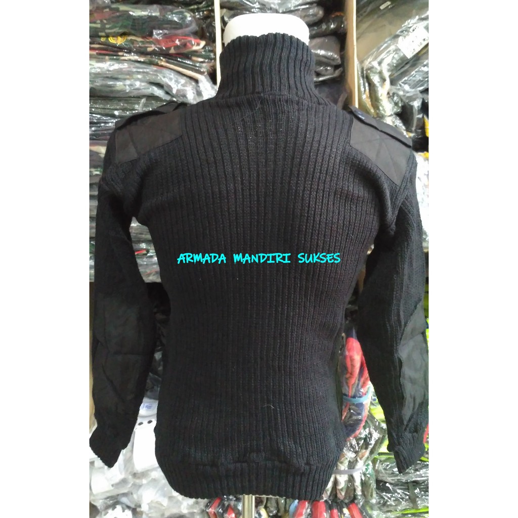 Sweater Rajut Hitam - Sweater Kain Rajut