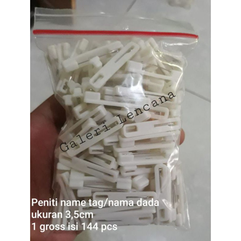 

Peniti Name Tag | Peniti Plastik Papan Nama Dada 3.5cm 1 Gross isi 144 pcs Kwalitas IMPORT