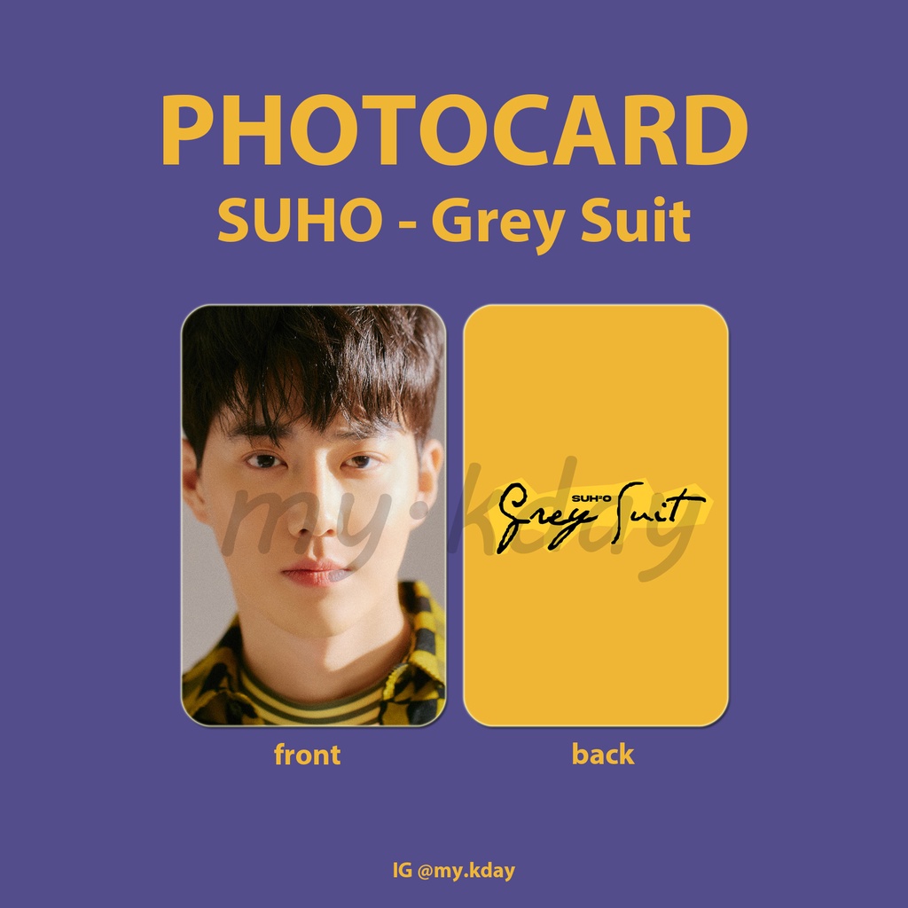 PC-0871, Unofficial Photocard SUHO Grey Suit 2 sisi