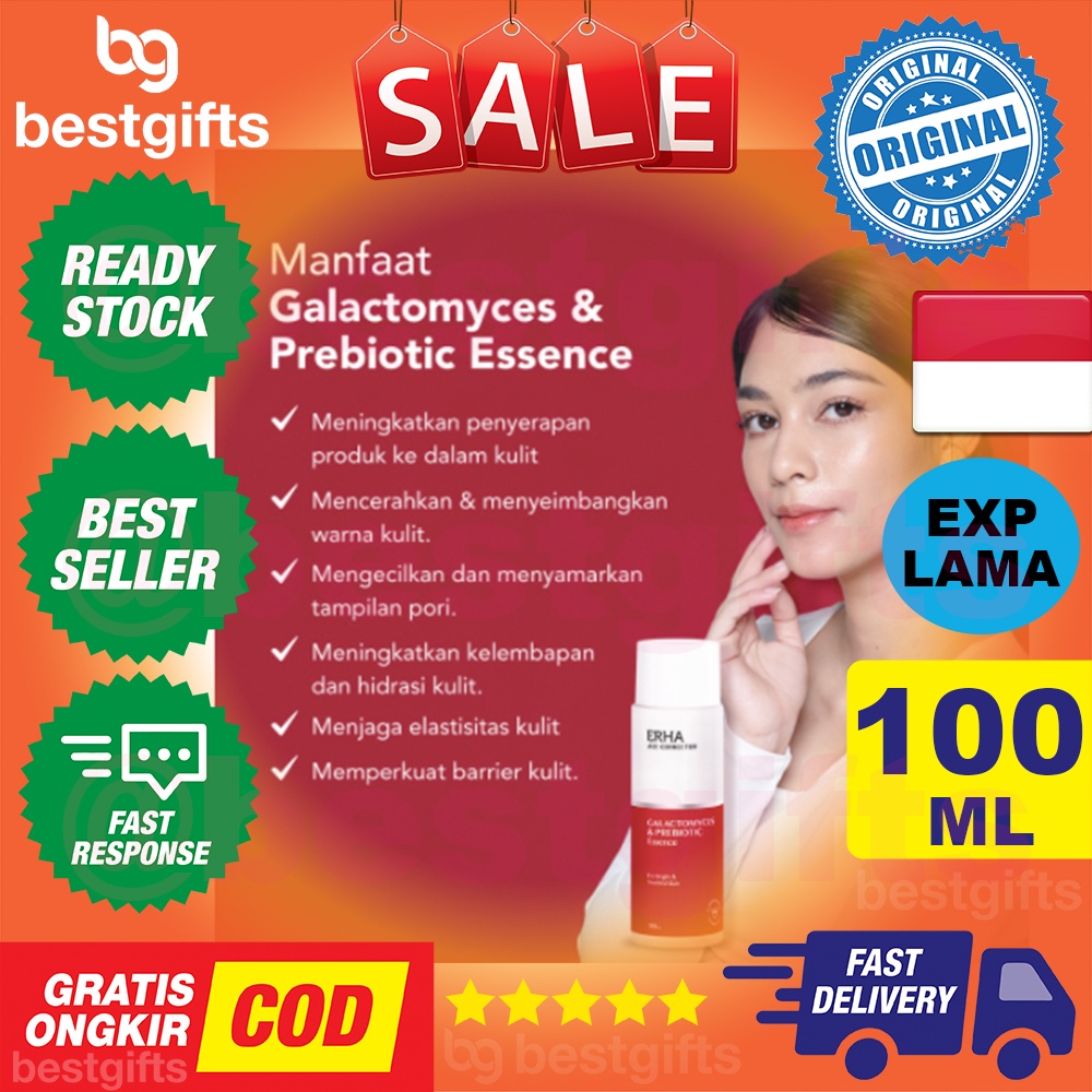 ERHA AGE CORRECTOR GALACTOMYCES PREBIOTIC ESSENCE ESENCE MENCERAHKAN KELEMBABAN KULIT WAJAH 100 ML