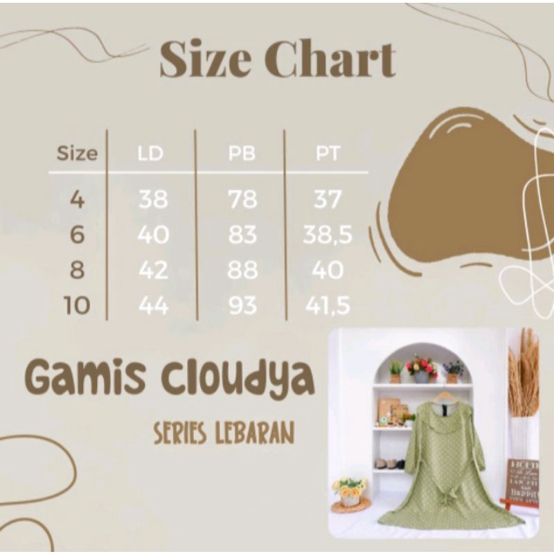 3-9T GAMIS CLOUDYA BOBOKIDS Gamis bobokids gamis anak