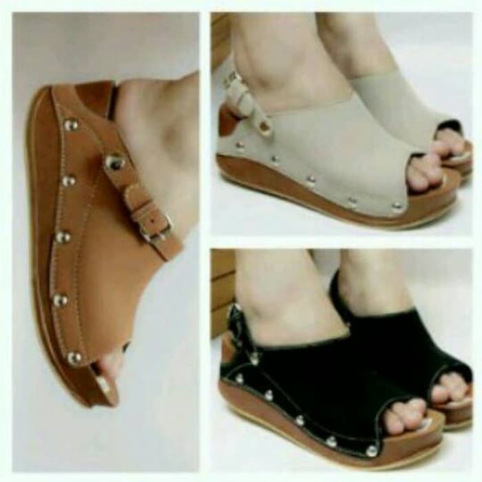 SEPATU HIGH CHUNKY HEELS 9CM 9CM HITAM BLACK GLOSSY GLOSY KERJA KANTOR FORMAL PESTA HAK LEBAR L35