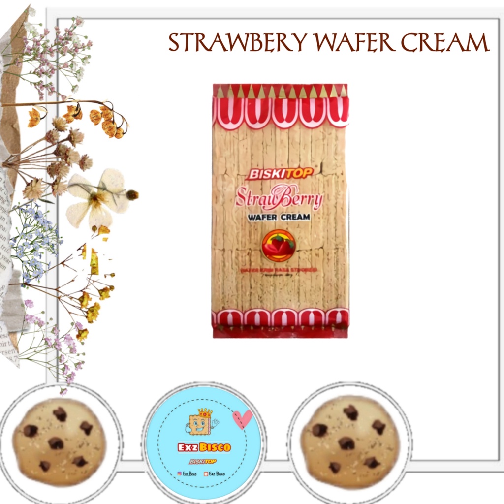 

EXZBISCO - WAFER CREAM 12 300gr Biskuit Anak Dewasa Enak Renyah Biscuit Rasa Coklat Strawberry Lezat