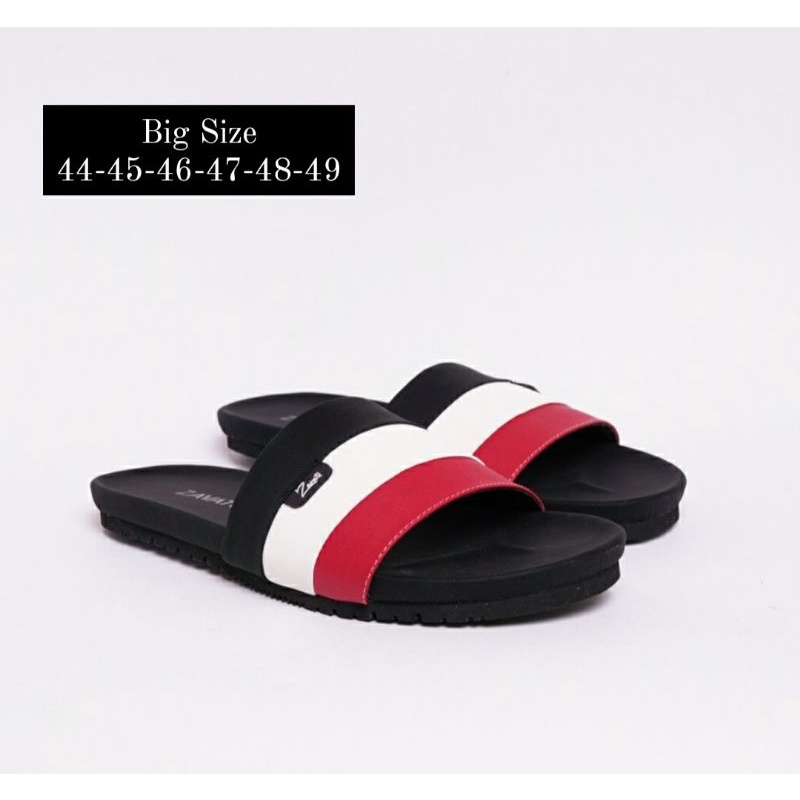 Sandal Slide Karet Premium Big Size JUMBO 40-49 Sendal Kasual Main Pria Bule Ukuran Besar Slop Kaki Gemuk Keren, 46