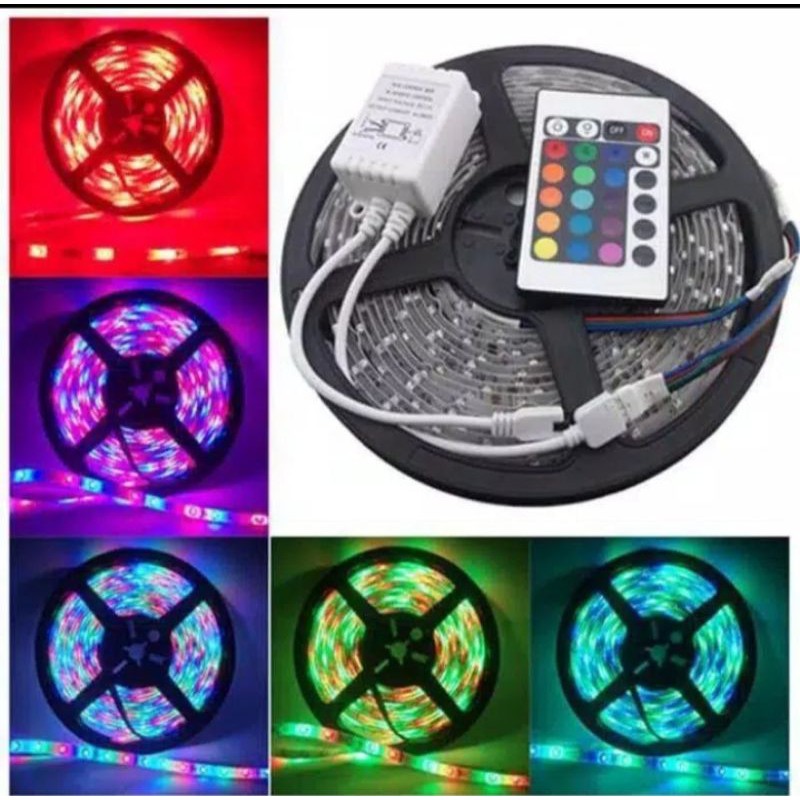 LED STRIP RGB 12VOLT 5METER KOMPLIT 3528