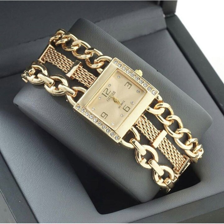 JAM TANGAN WANITA / CEWEK GUESS GRACEFUL RANTAI GOLD
