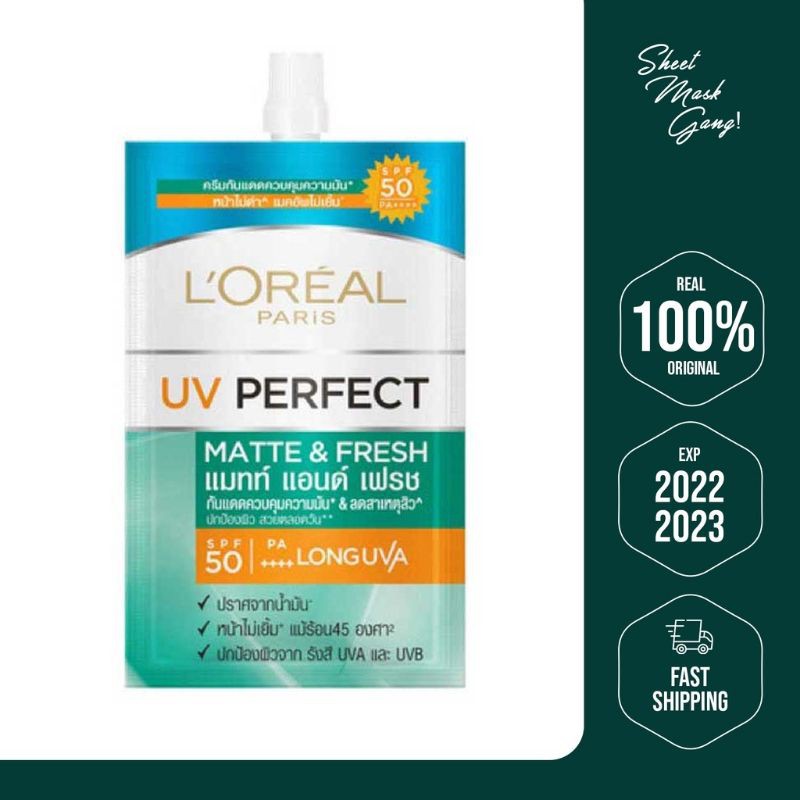 L'OREAL UV Perfect Matte & Fresh SPF 50 Sunscreen Loreal Sachet