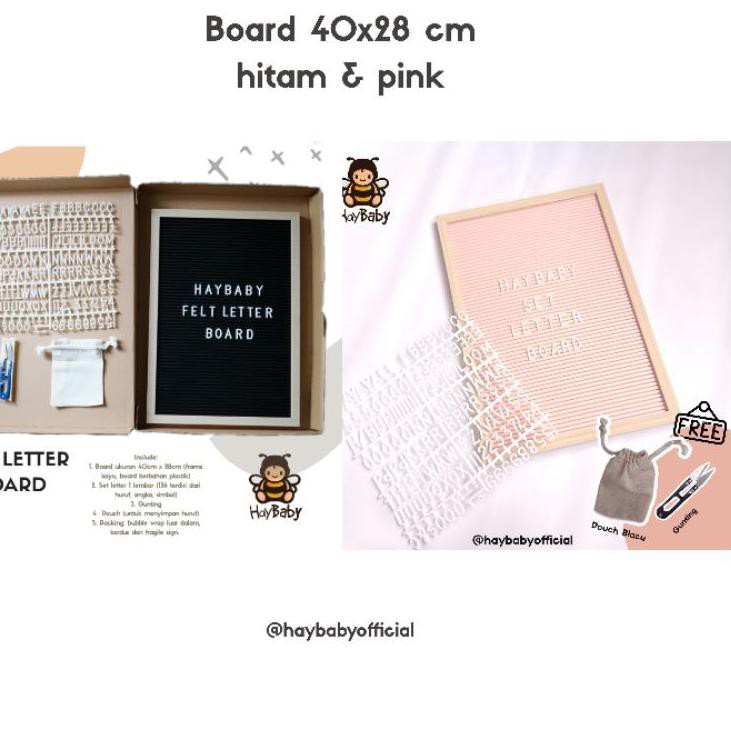 

♞ HAYBABY FELT LETTER BOARD SET / papan nama bayi murah ➦