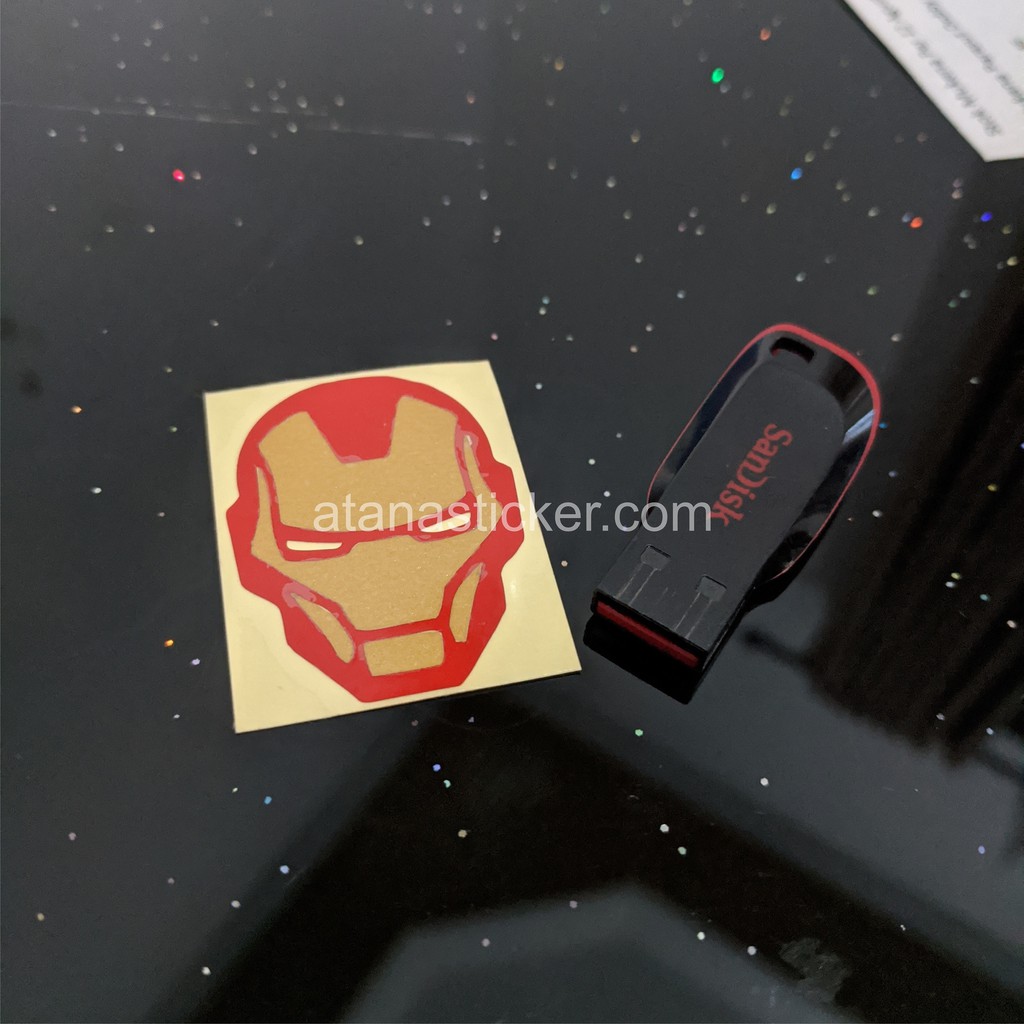 Sticker Cutting Mini Topeng Iron Man 3x4cm