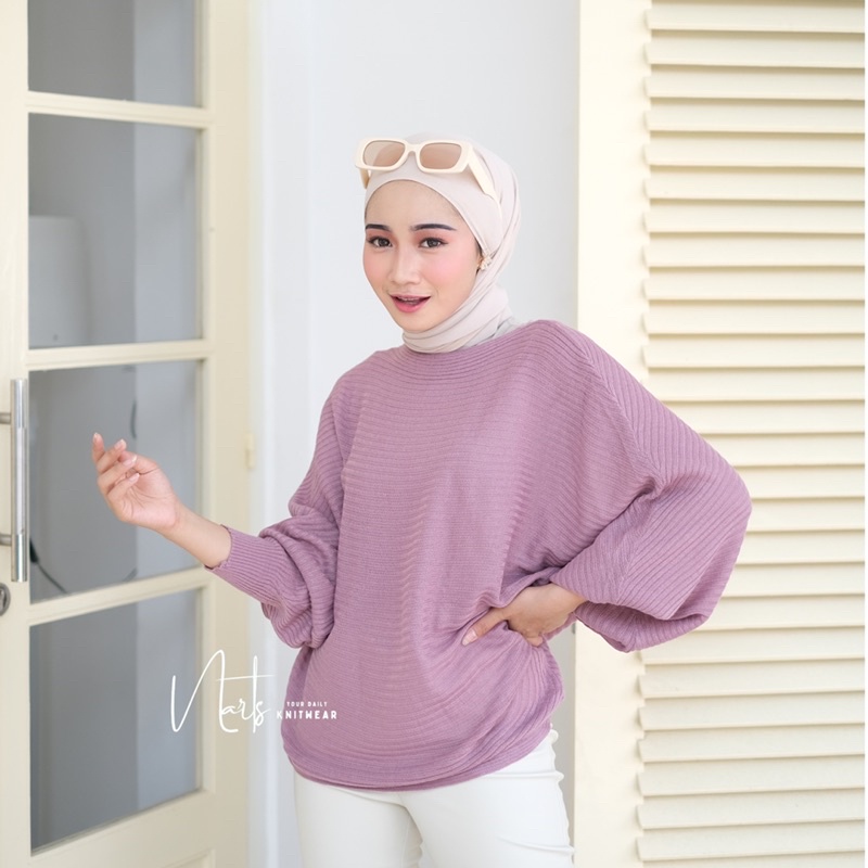 BLOUSE BATWING RAJUT / BAJU ATASAN RAJUT WANITA / TERMURAH !!!!!