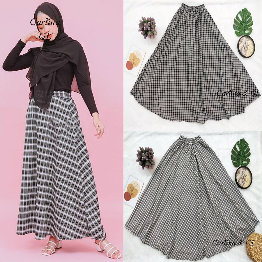 ROK LONG SKIRT PAYUNG KOTAK GL FASHION