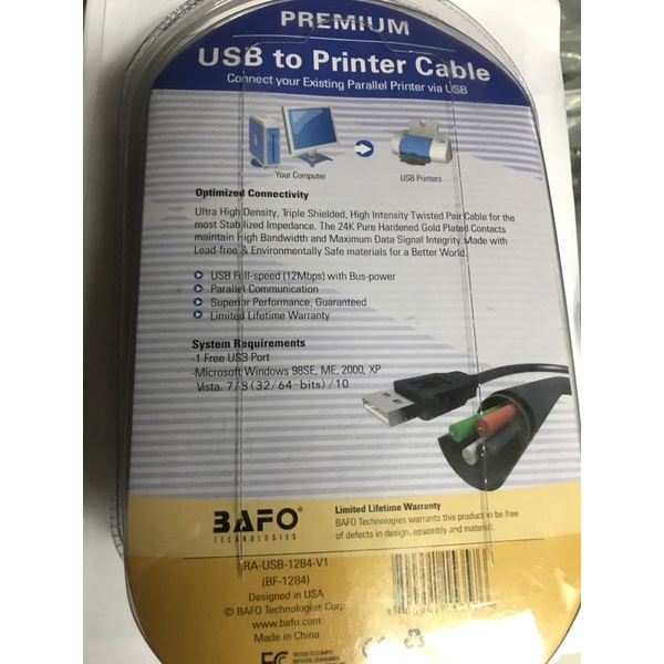 Kabel Converter Bafo Premium Original Usb To Lpt1 Parallel Printer