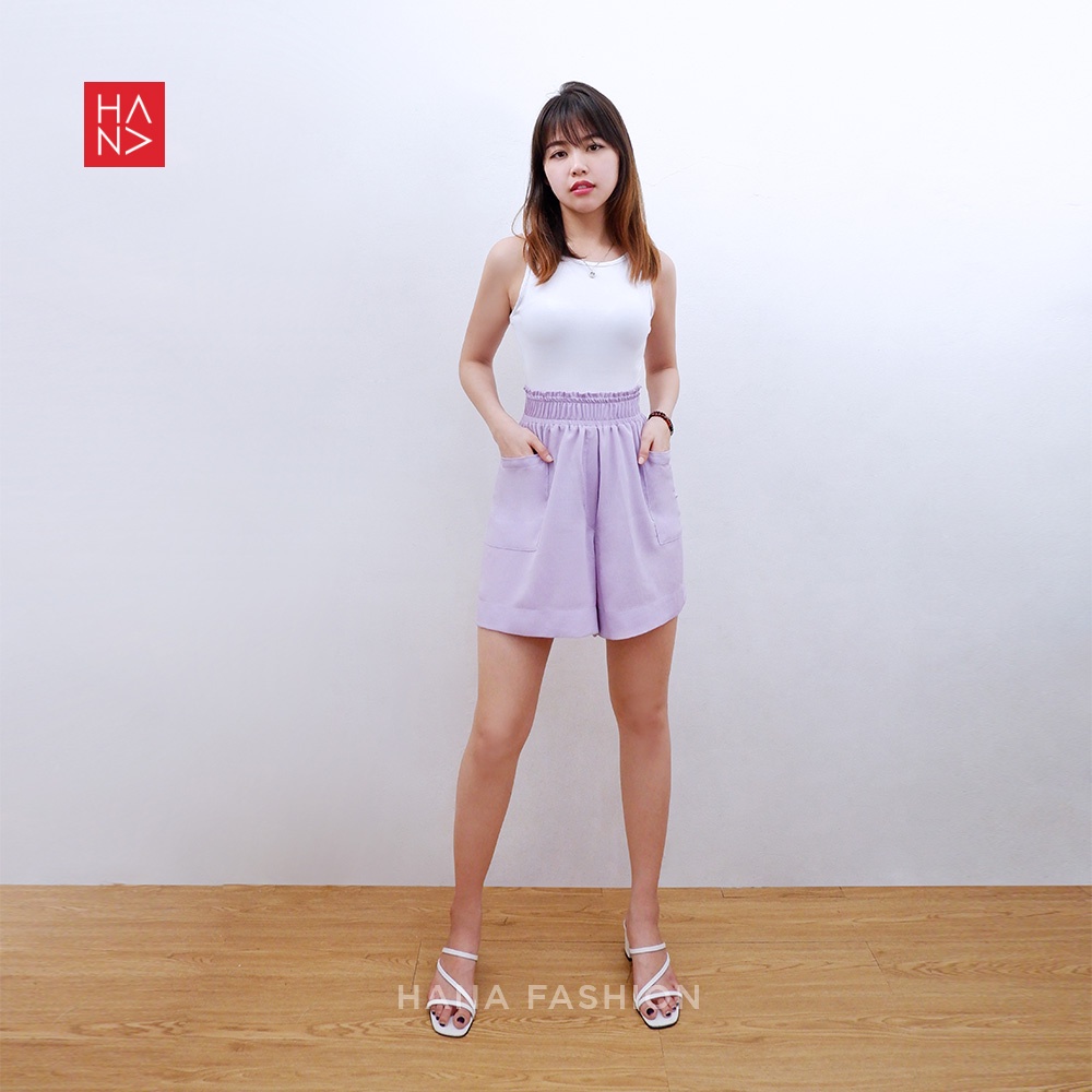 HanaFashion JKT - Youra Short Pants with Pocket Celana Pendek Wanita Murah - SP087