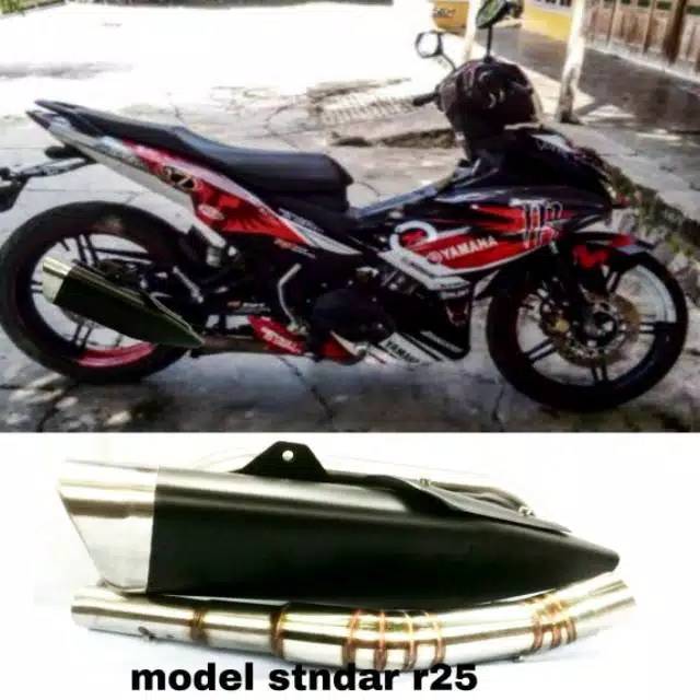 knalpot standar racing r25 knalpot mx king byson aerok r15 vixion cbr150r cb150r new xabre gsx