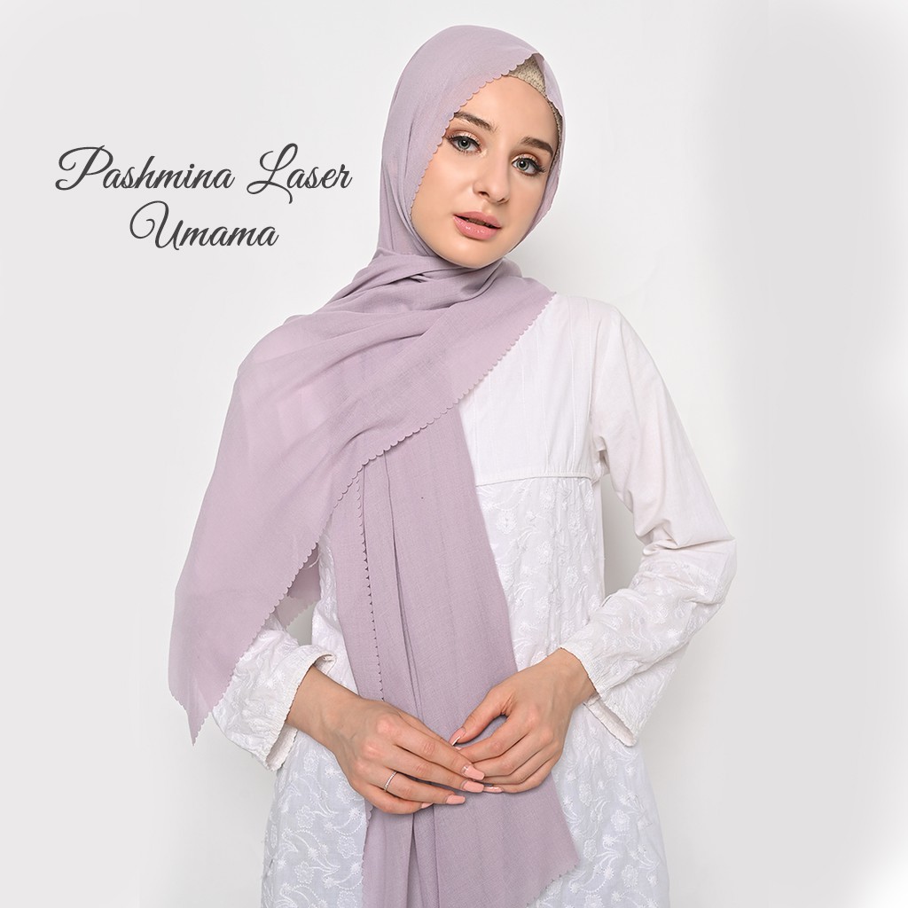 AV - HIJAB PASHMINA CREPE LASER CUT UMAMA / HIJAB POLOS PREMIUM TERMURAH