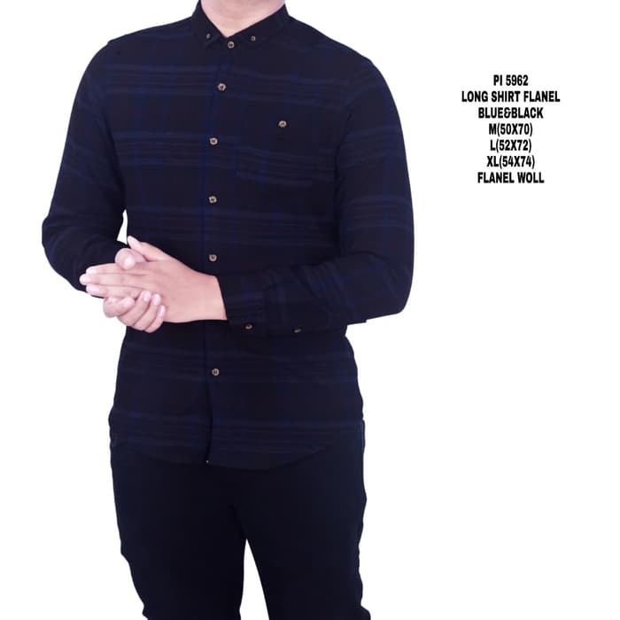 kemeja flanel planel pria lelaki cowok murah (LEVIS) Navy