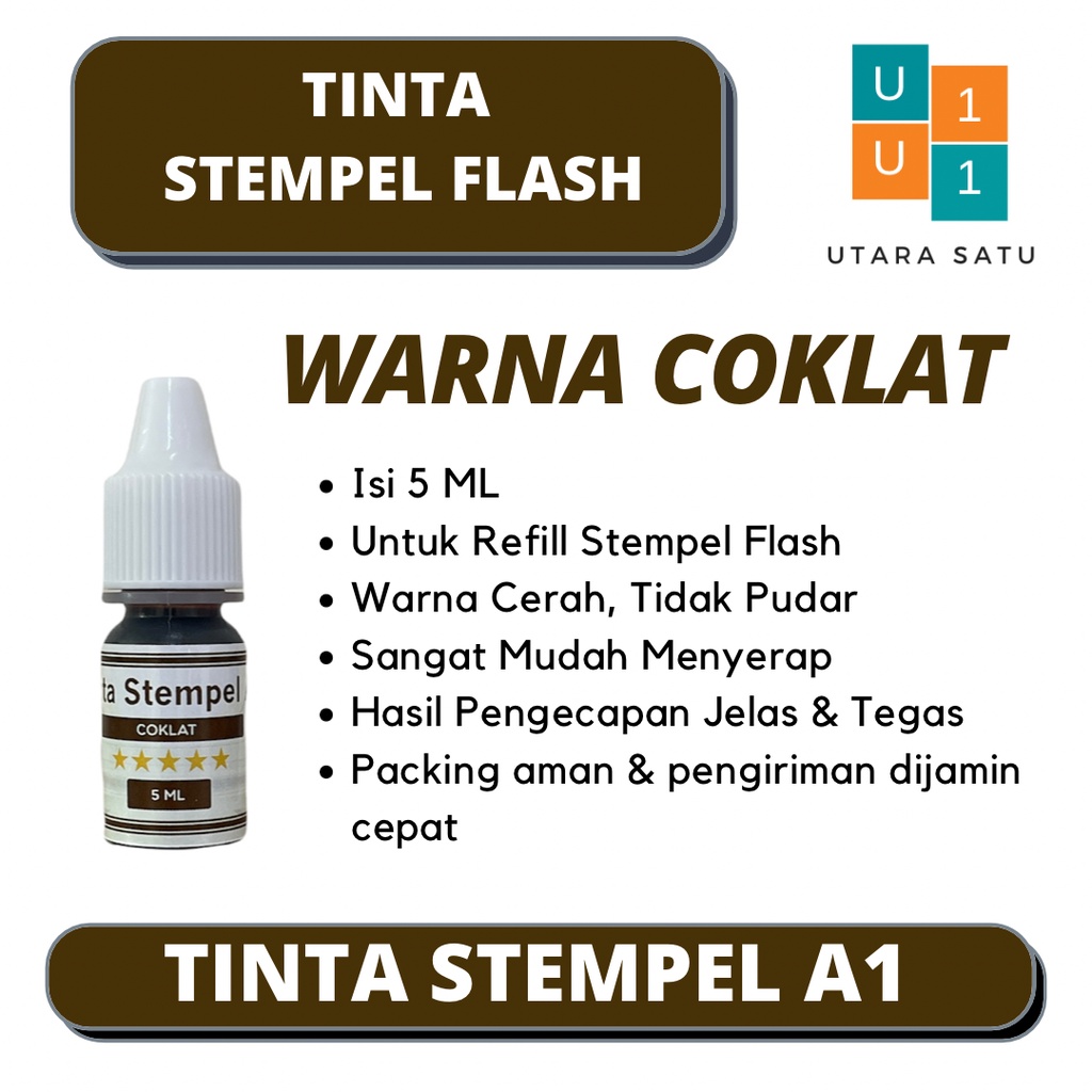 

Tinta Stempel Flash Warna Coklat 5 ML