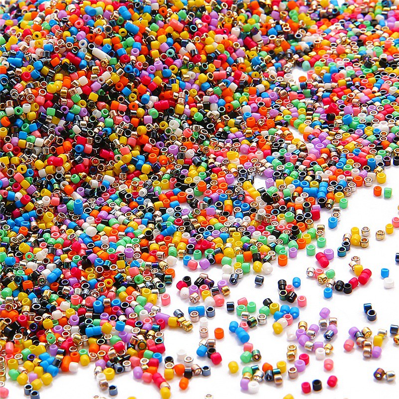 1900pcs 10g 2mm Delica Glass beads 10/0tabung Kaca Warna Solid Manik-Manik Biji Untuk Perhiasan Tusuk Jarum DIY Membuat Gelang Aksesoris