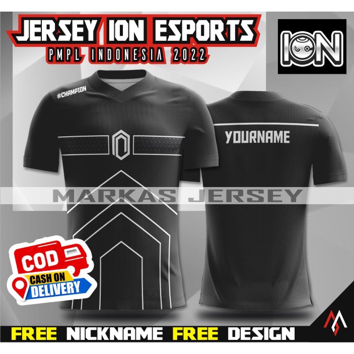 JERSEY ION ESPORTS PUBG MOBILE PMPL INDONESIA 2022 FREE NICKNAME FULLPRINTING