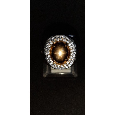 black safir star ring perak mewah