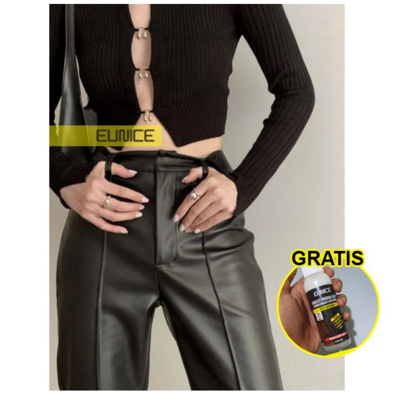 Brand Pants New Model Celana Kulit Wanita - Hitam