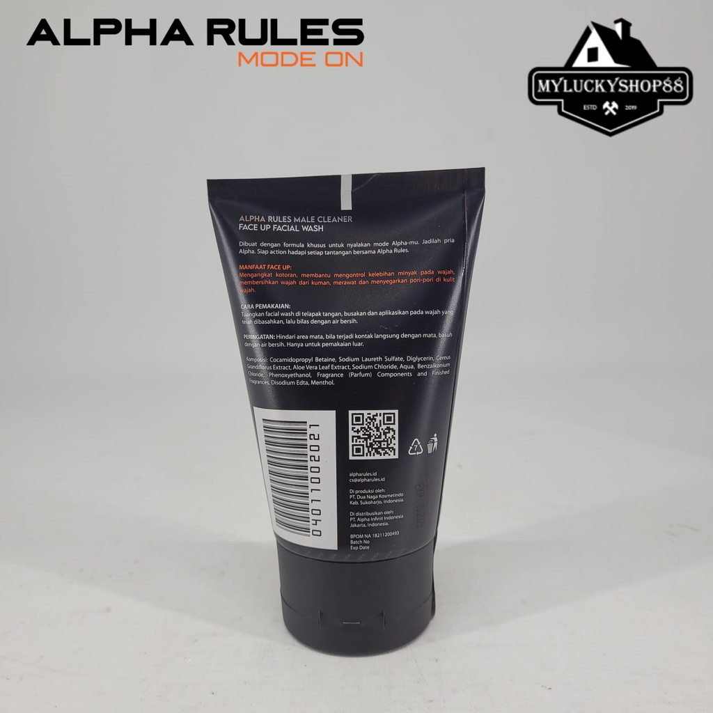 Alpha Rules Mode On Face Up Facial Wash 100ml Sabun Cuci Muka 100 ml