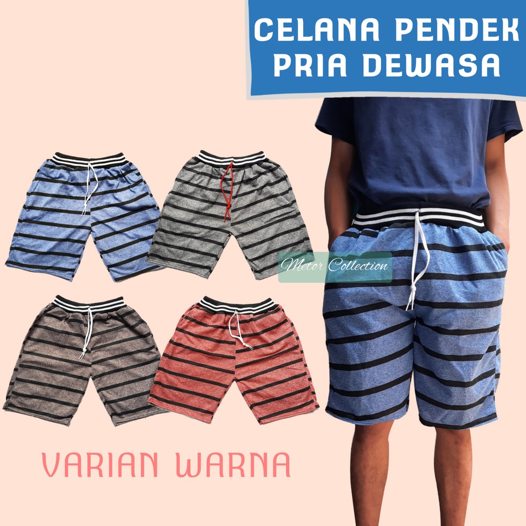 Celana Pendek Pria motif Garis Celana Distro Garis Kolor Pendek Pria