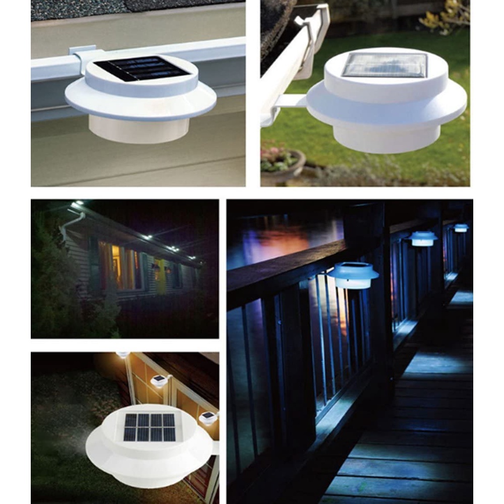 Lampu Cantel tembok list genteng atap Tenaga Surya Solar Panel 3 LED taman outdoor waterproof