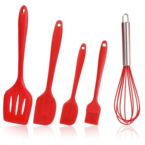 VOM 5 Pcs Silicone Utensil Set - Set Peralatan Masak Silikon 5Pcs 0675