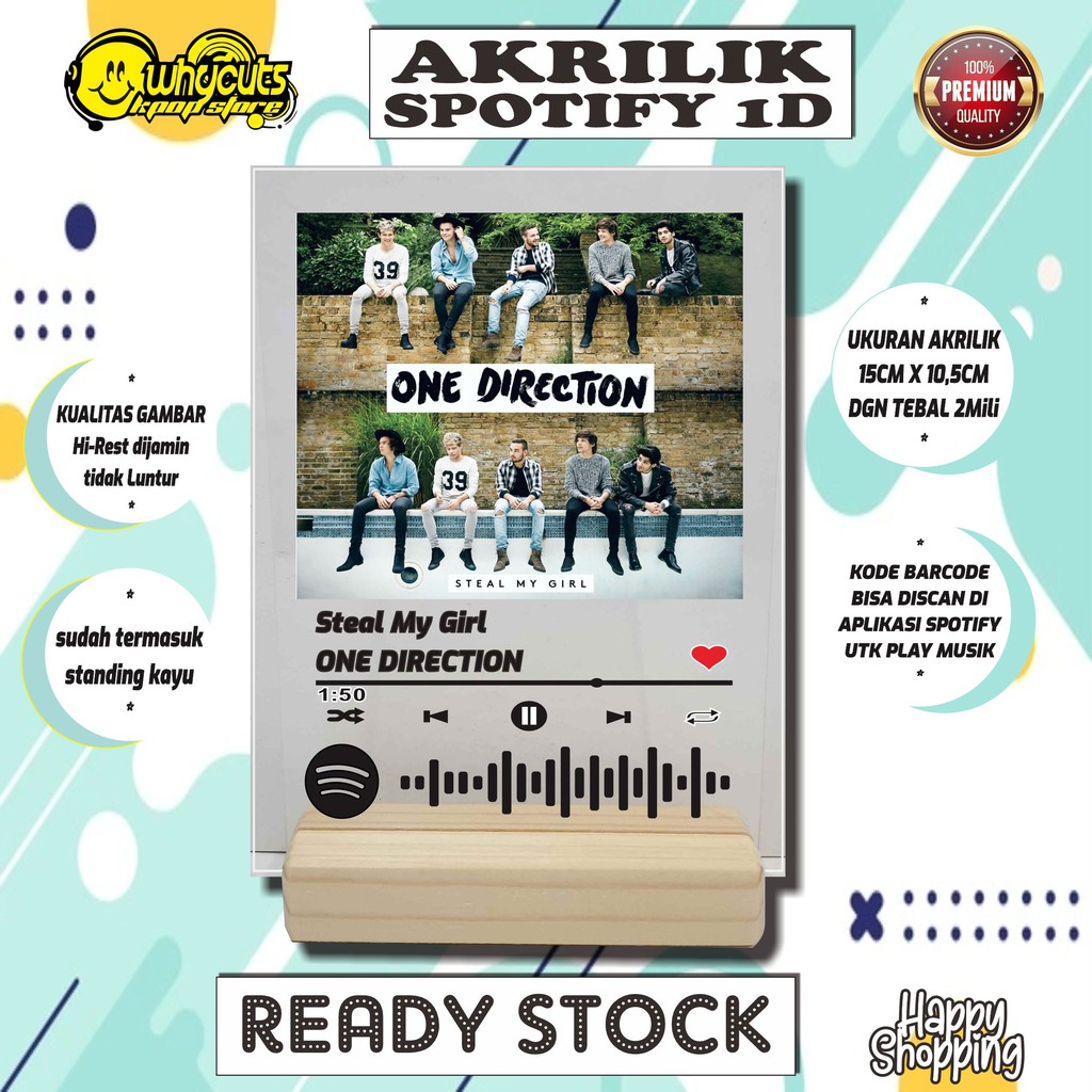 AKRILIK SPOTIFY ONE DIRECTION (READY STOK)