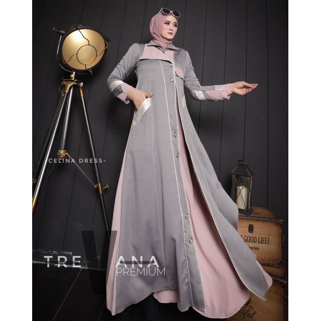 Celina Dress ORI by Trevana / Gamis Set Syar'i / Gamis Pesta / Dress Muslimah / Baju Syar'i Terbaru / Gamis Pesta Mewah / Fashion Muslimah Branded-6