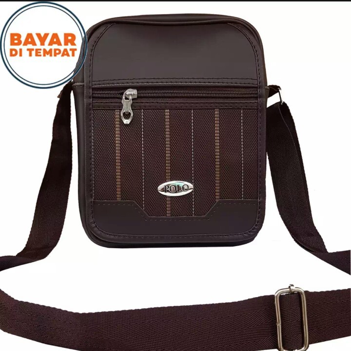 Polo Star&quot;s Tas selempang Pria Tas Fashion Pria Kulit 8 Inchi PU Leather Waterproof - Coffe