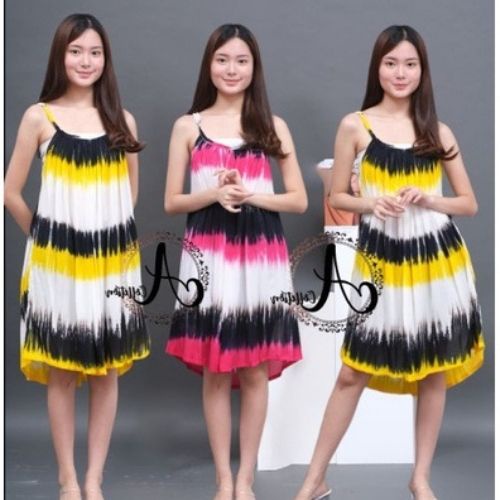 Daster Yukensi Jumbo Pendek Model Payung (LD 130) - Dress Tanpa Lengan (Singlet) Cantik dan Kekinian