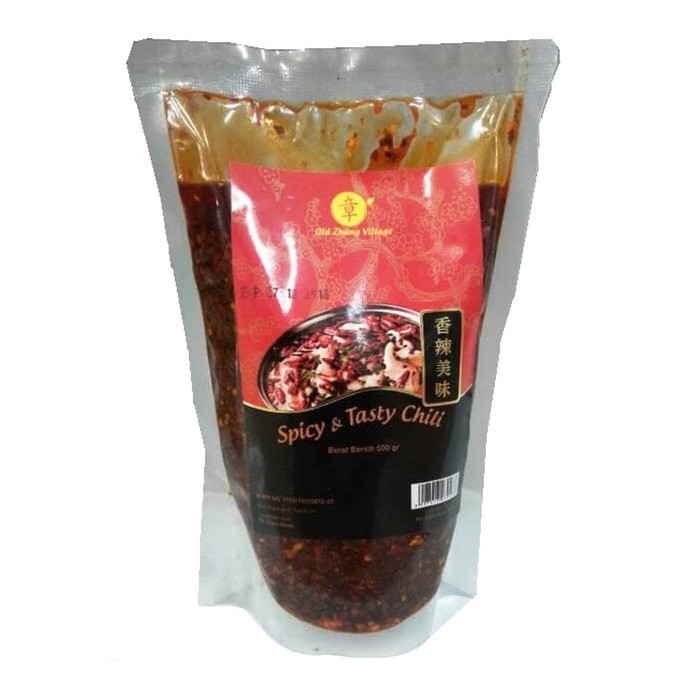 Old Zhang Village Spicy &amp; Tasty Chili Oil Cabe Dalam Minyak 500g