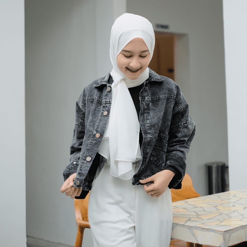 FUJIA JACKETS // Jaket Jeans Wanita Crop OOTD SELEBGRAM FASHION WANITA 9912