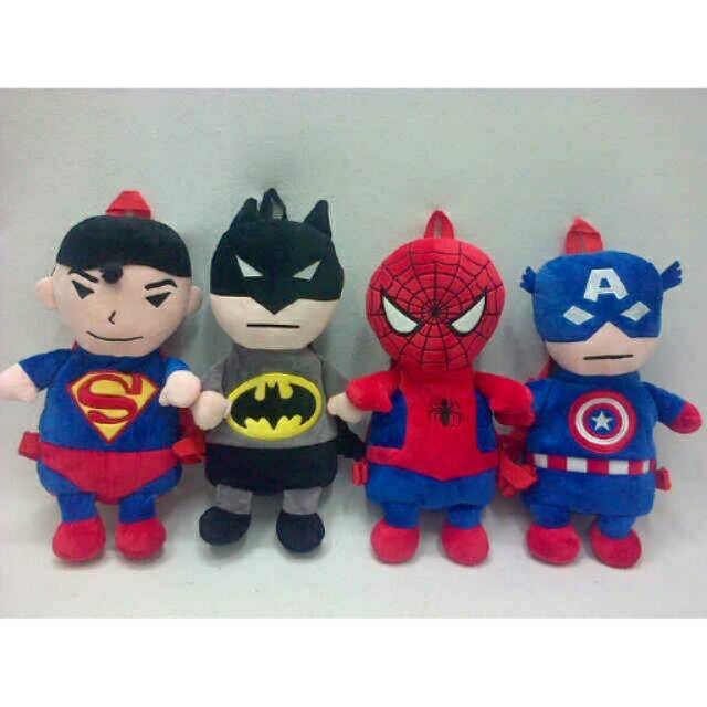 FREE ONGKIR Tas Ransel Anak - Ransel Full Body Boneka Karakter Super Hero Spiderman, dll