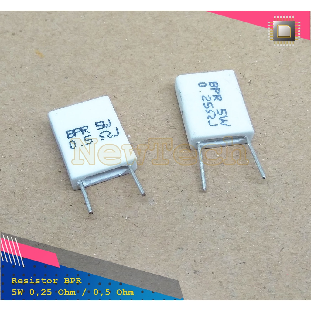 Resistor Gepeng 0.25 0.5 0,25 0,5 Ohm 5W 5 Watt Noble Nobel BPR Non Inductive Induktif