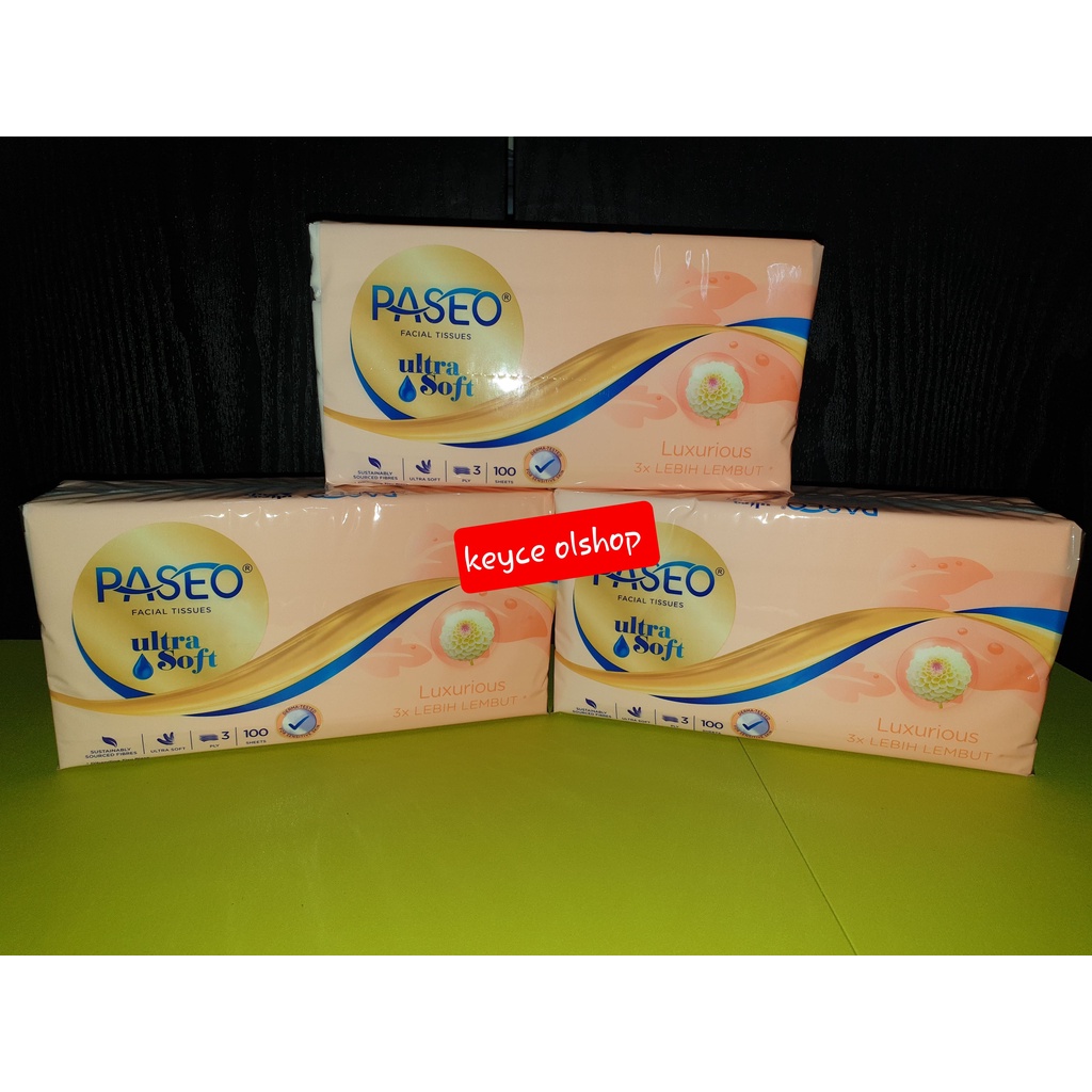 Tissue/Tisue/Tissu Paseo Facial Ultra Soft 3 ply, 3x lebih lembut