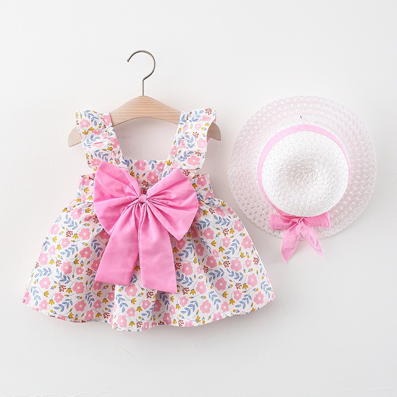 6-36bln DRESS+TOPI ANAK [KUALITAS IMPOR] GAUN BAYI PESTA ANAK BAYI PEREMPUAN T