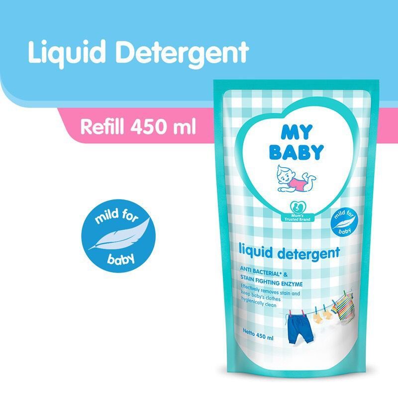 My Baby Liquid Detergent Refill 450ml - My Baby Sabun Cuci Pakaian Bayi 450ml Kemasan Isi Ulang