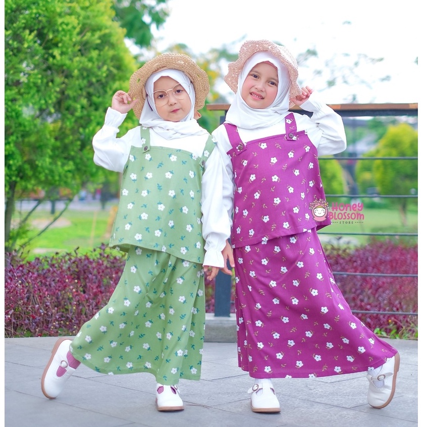 HoneyBlossom - setelan muslim anak / setelan muslim anak perempuan 3 tahun alyssa