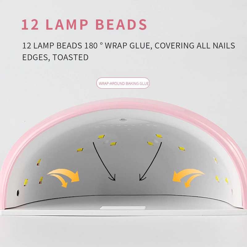 Pengering Kutek Kuku Otomatis UV LED Display Nail Dryer 36W