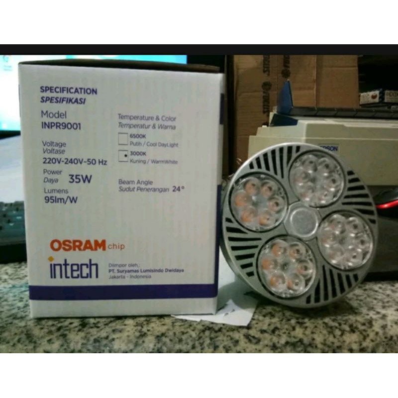 Intech lampu sorot floodlight PAR 30 35W. Lampu sorot Led.