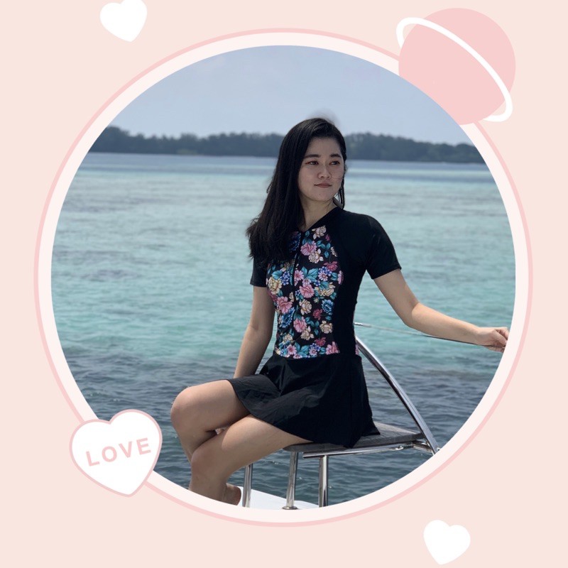 39067Baju renang/baju renang cewek/baju renang wanita/baju renang rok/baju renang lengan pendek