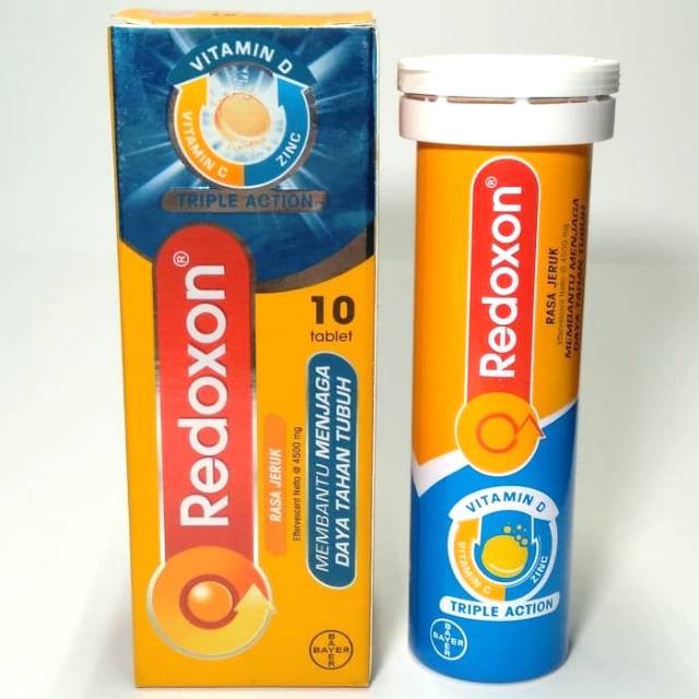 Terlaris!! Redoxon Triple Action 10 Tablet / Redoxon Vitamin C, D &amp; Zinc Rasa Jeruk