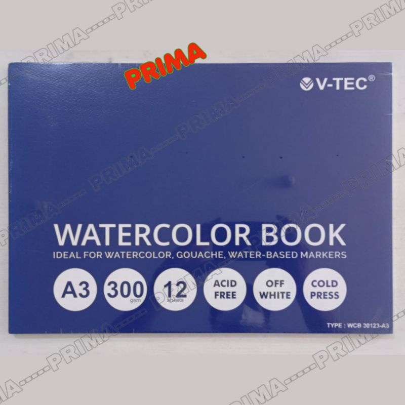 KERTAS GAMBAR A3 WATERCOLOR V-TEC (ISI 12 LEMBAR)