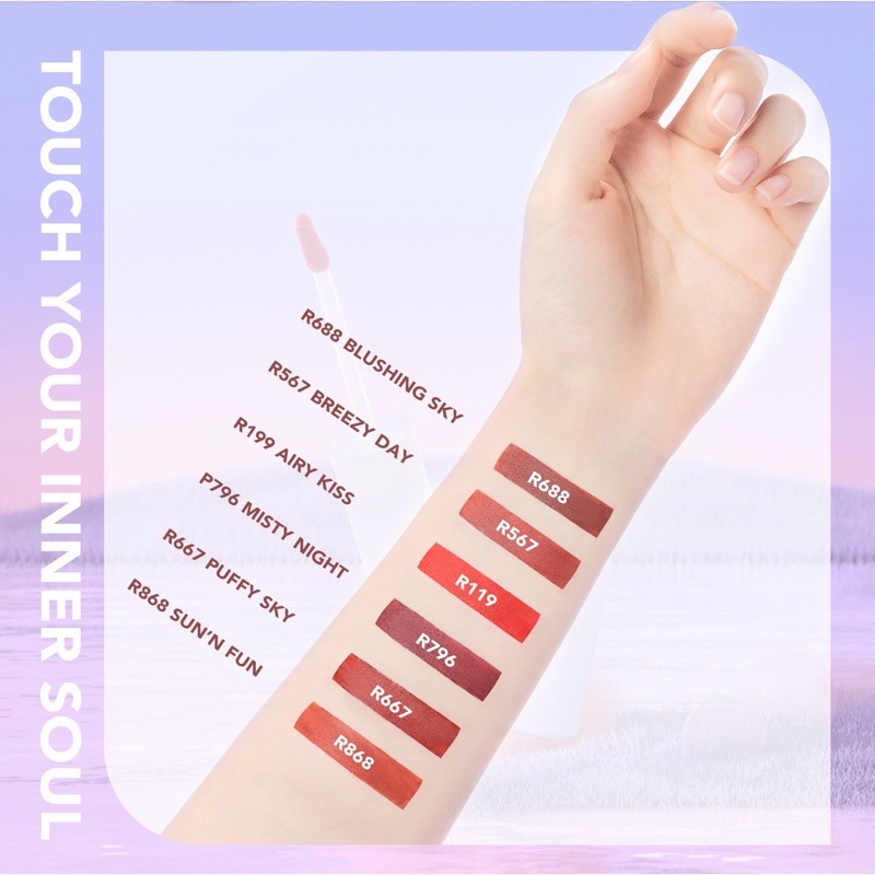 YOU Cloud Touch Fixing Lip Tint | Soft Velvet Finish Lip Stain | Korean Style Lip Tint Bibir | Melembapkan Tahan Lama